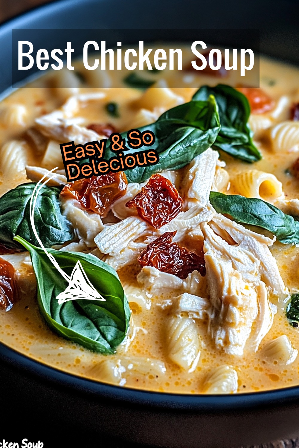 A creamy and rich Marry Me Chicken Soup topped with grated Parmesan and fresh basil. Filled with tender chicken, pasta, and sundried tomatoes for a satisfying meal that’s sure to impress.