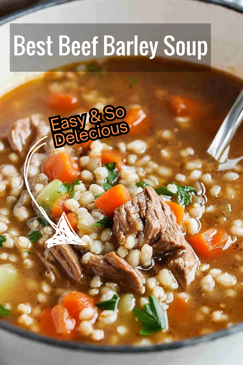 Enjoy this flavorful beef barley soup, made with wholesome ingredients and cooked to perfection in every spoonful.