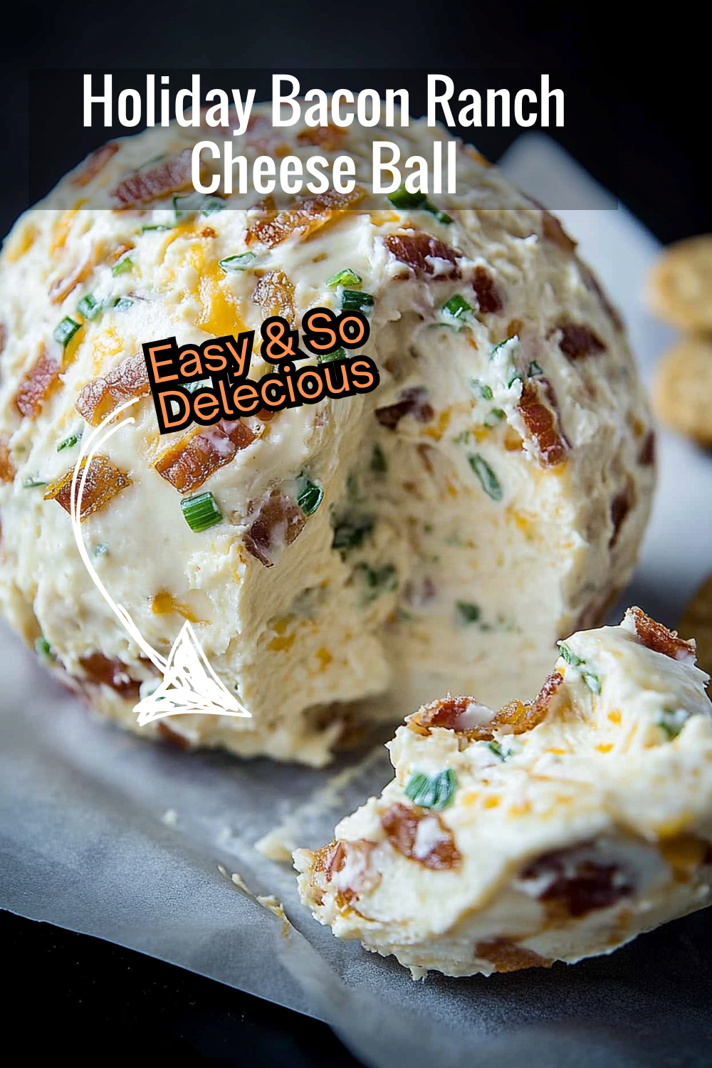 Impress your guests this holiday season with a rich, savory bacon ranch cheese ball! It’s the ultimate festive treat.