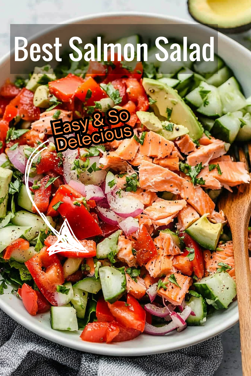 The best salmon salad recipe that brings together flaky salmon, crunchy veggies, and creamy avocado for a fresh and tasty meal.