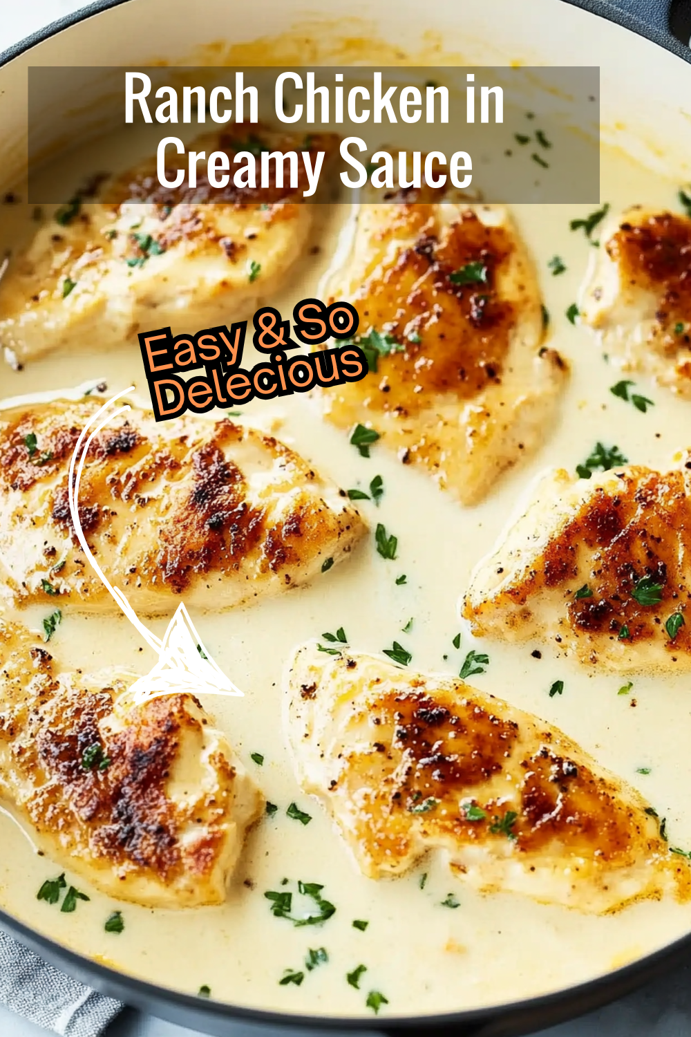 Savor the taste of ranch with this creamy chicken recipe. Golden-brown chicken breasts are coated in a smooth, flavorful sauce that’s perfect for pairing with your favorite sides.