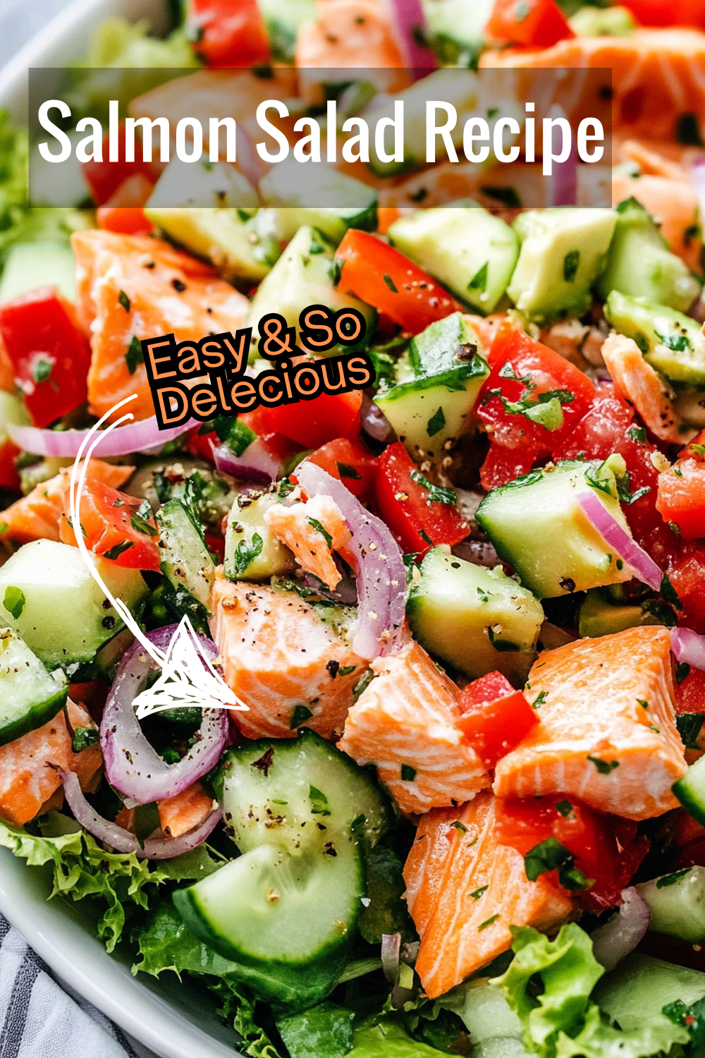 This salmon salad features creamy avocado, crunchy cucumbers, and tender salmon for a healthy, balanced meal. Perfect for lunch or dinner!