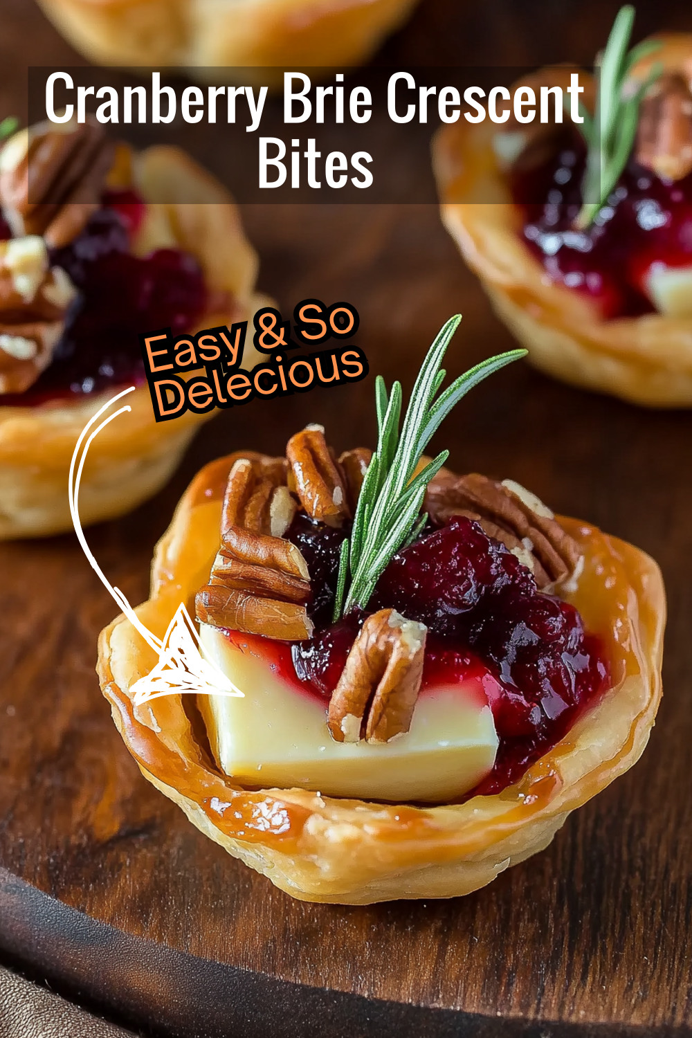 Learn how to make cranberry Brie bites with crescent dough, a blend of cranberry and orange, and pecans for a delicious crunch. Perfect for holiday snacks or appetizers!