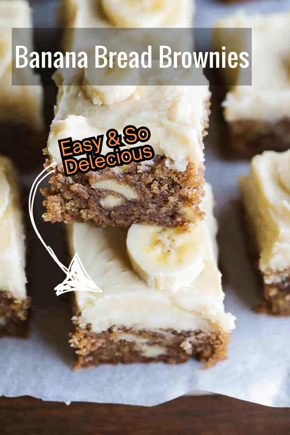 These banana bread brownies are topped with a thick vanilla glaze, making them a perfect combination of soft banana bread and rich brownie goodness.