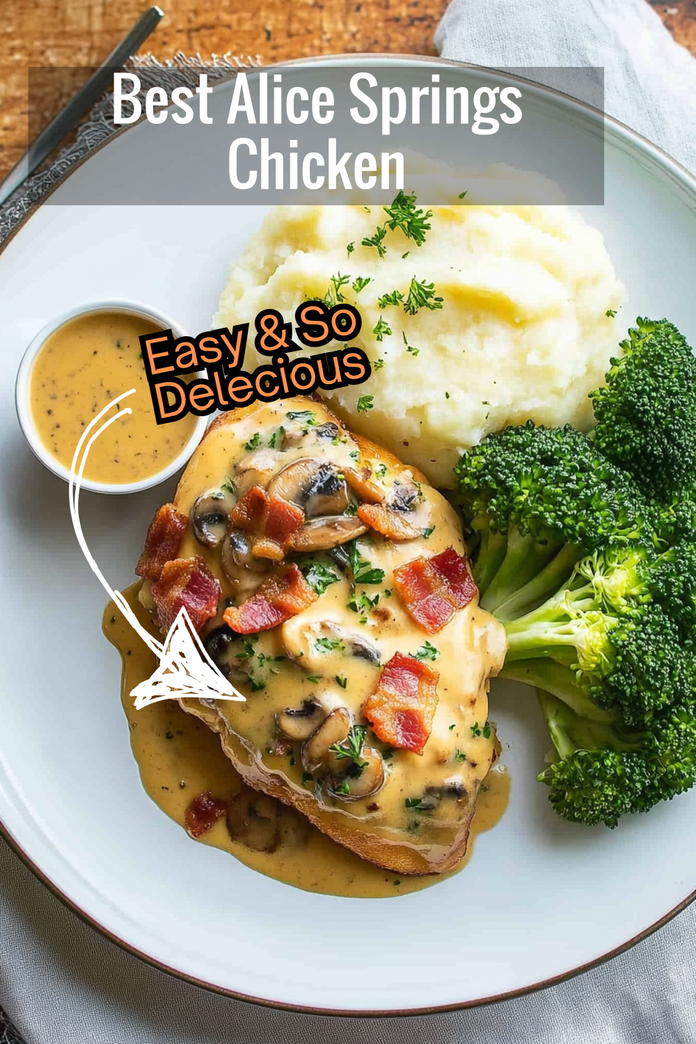 This bacon and mushroom-loaded Alice Springs Chicken Recipe is a must-try! Perfectly grilled chicken with a rich honey mustard sauce, it's a meal everyone will love.