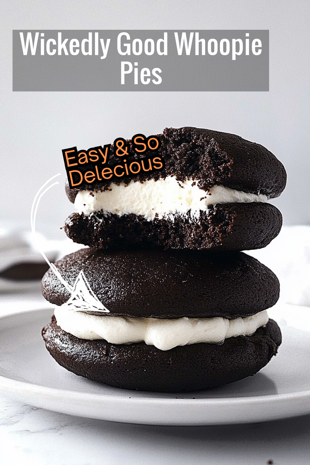 Everyone will love these whoopie pies, featuring a rich, chocolatey cake and a smooth, creamy marshmallow filling. The perfect treat for any occasion!