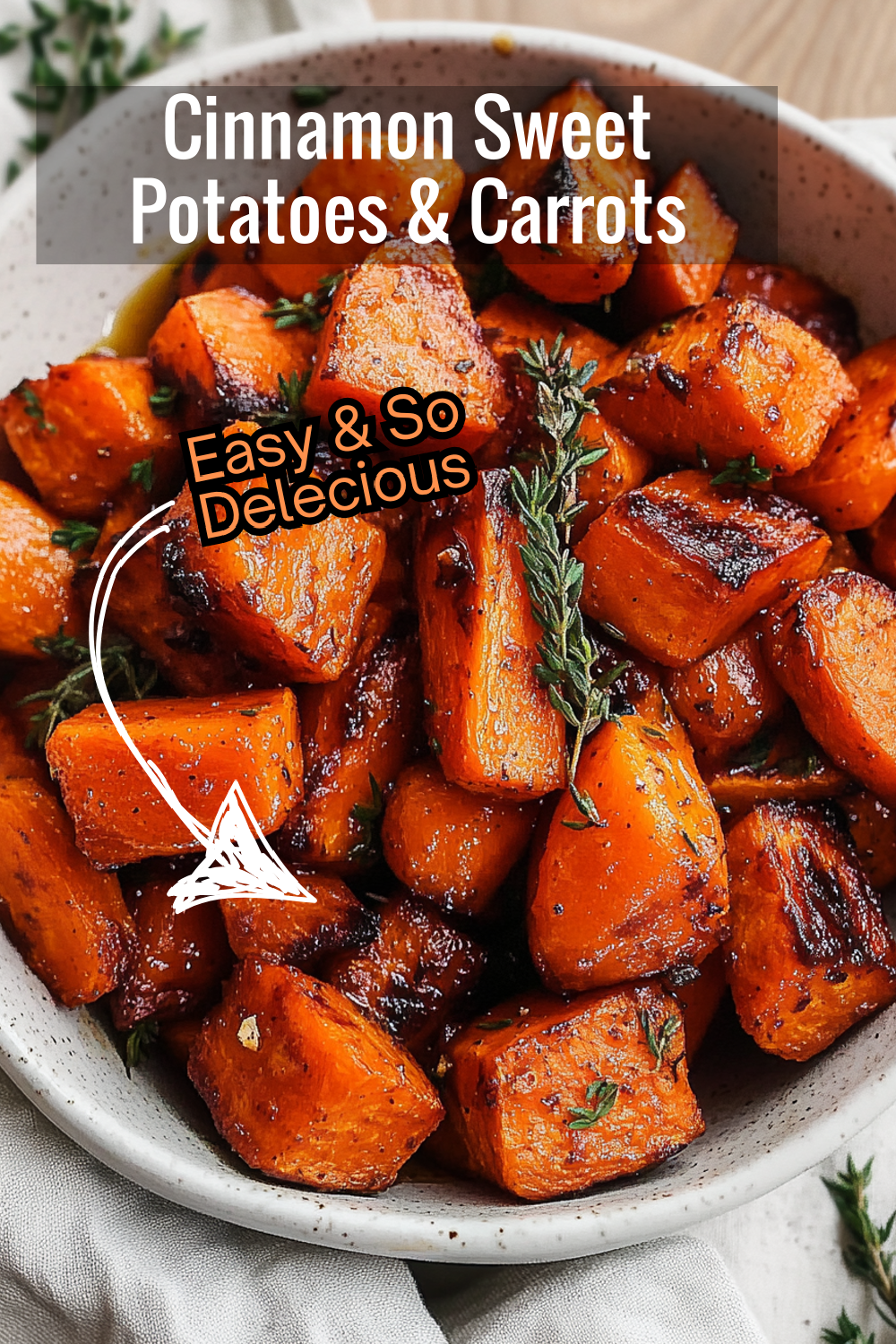 Add warmth to your meals with this cinnamon-spiced recipe featuring roasted sweet potatoes and carrots. Perfect for seasonal celebrations or weekday dinners.