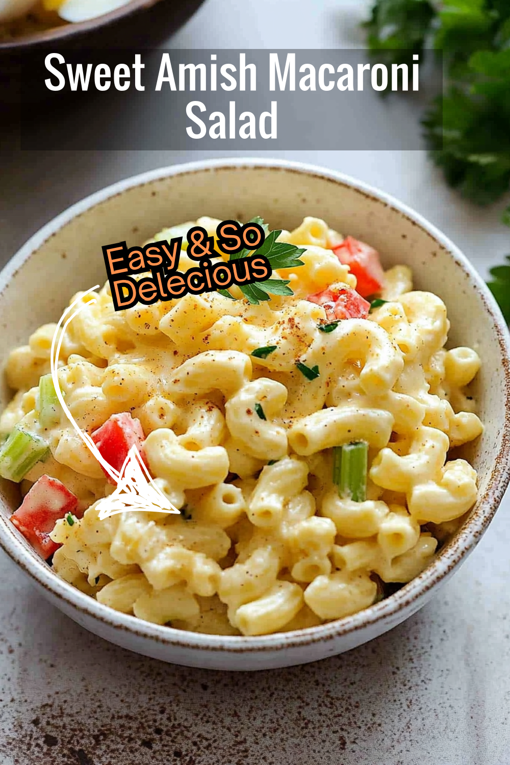 Discover a creamy Amish macaroni salad with tender pasta, crunchy veggies, and a delicious tangy-sweet dressing. Perfect for any occasion!