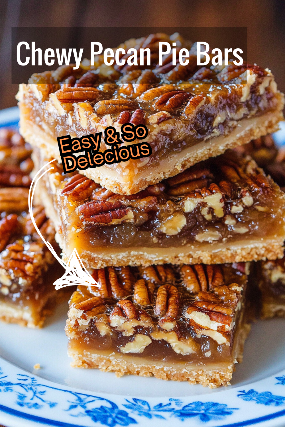 These chewy pecan pie bars feature a crumbly shortbread crust and a thick pecan filling. The perfect blend of textures for a sweet and satisfying dessert!