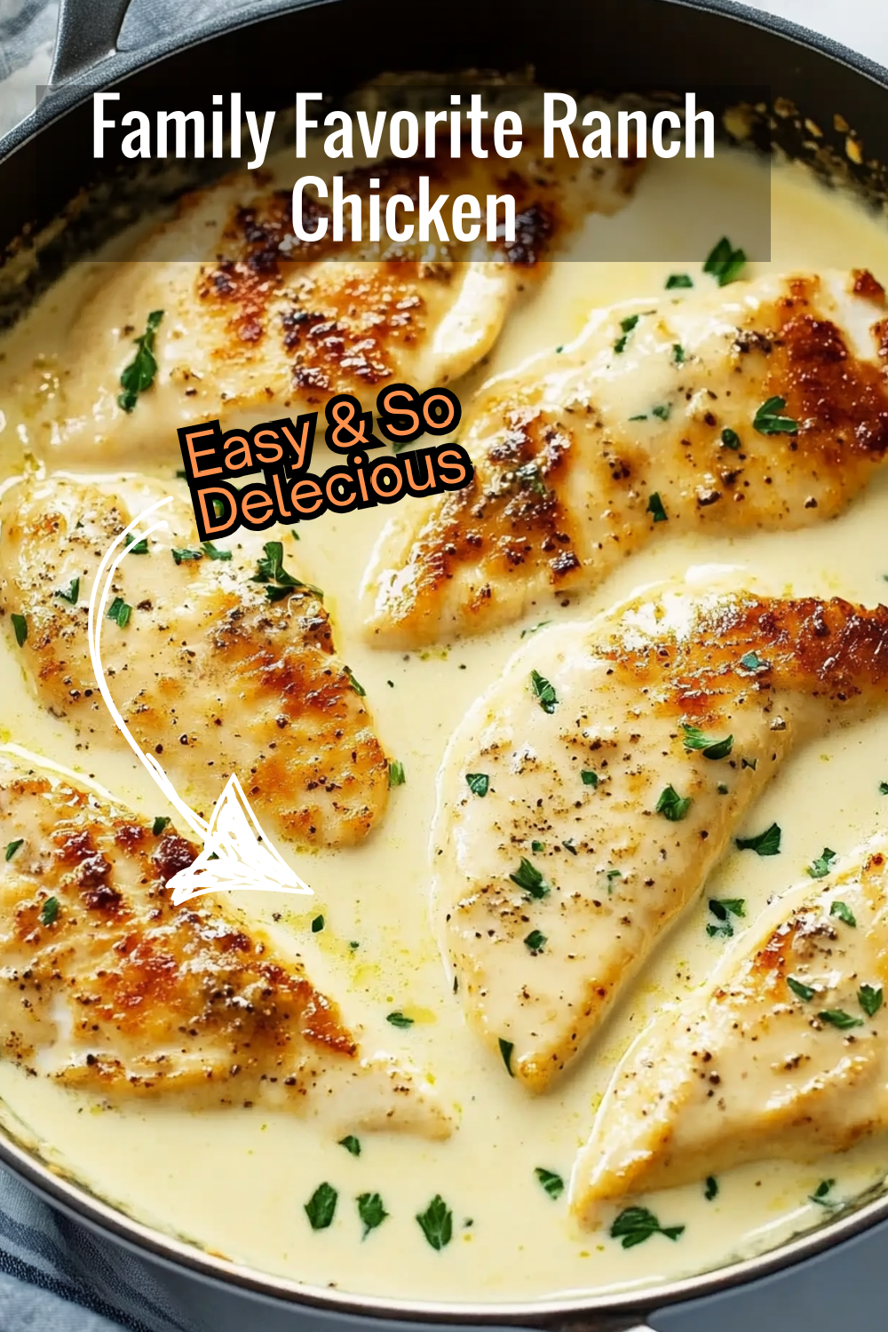 Treat your family to a delicious meal with this creamy ranch chicken breasts recipe. The rich, velvety sauce paired with perfectly cooked chicken is sure to be a hit!