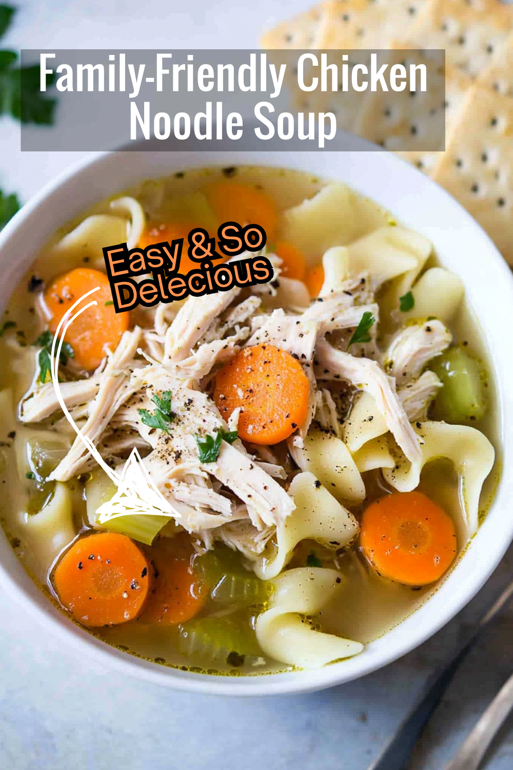 This family-friendly Crock-Pot chicken noodle soup is perfect for gathering around the table. Tender chicken and veggies in a flavorful broth.