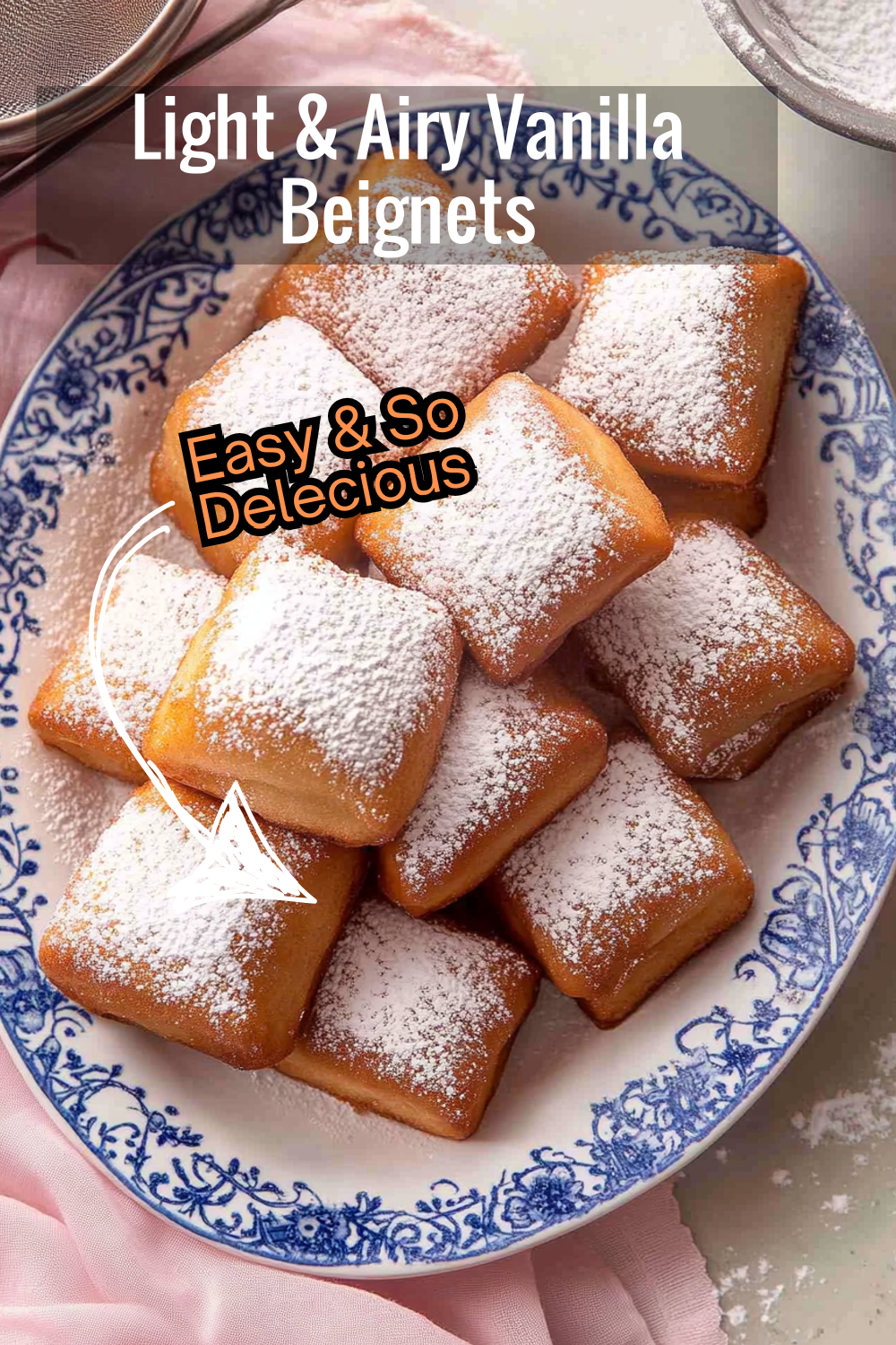 Crispy on the outside, soft on the inside—these vanilla French beignets are a delightful treat, dusted with sugar and best served with coffee or tea.