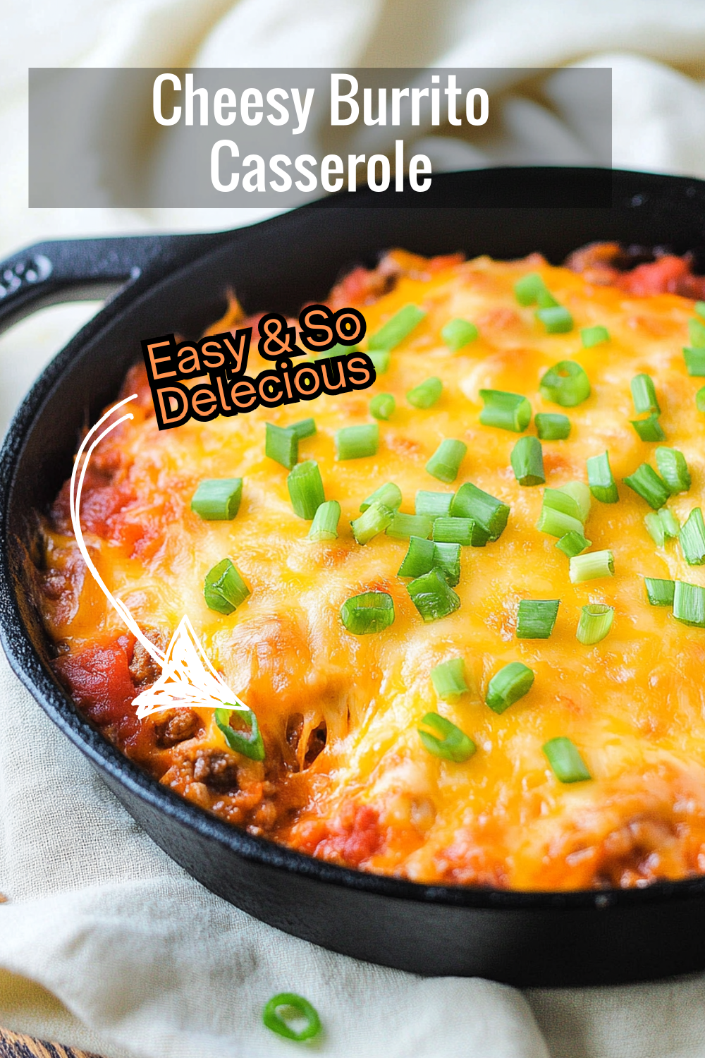 This cheesy baked burrito casserole combines all your favorite Mexican flavors in one dish. Ready in under an hour and perfect for sharing!