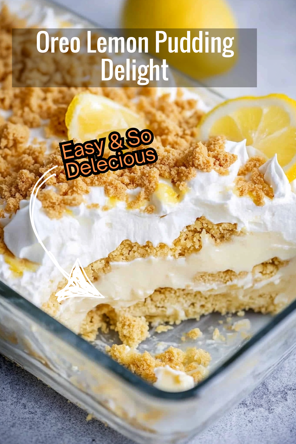 The perfect blend of zesty lemon pudding, fluffy whipped topping, and crushed Golden Oreos—this dessert is as easy to make as it is delicious to eat!