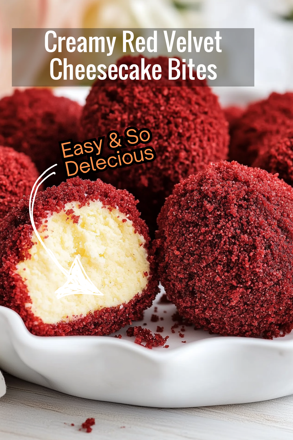 Each bite offers a creamy cheesecake core surrounded by a soft red velvet crumble—a match made in dessert heaven!