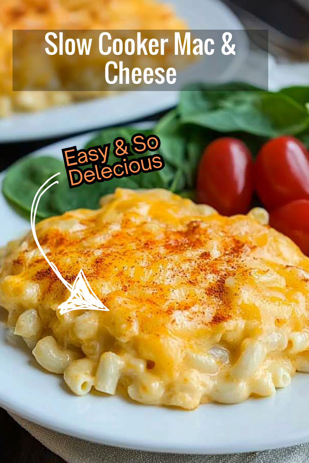 Hosting a crowd? This slow cooker mac and cheese is a perfect party dish! Creamy, cheesy, and a little crispy on top with a sprinkle of paprika – it’s sure to be a hit.