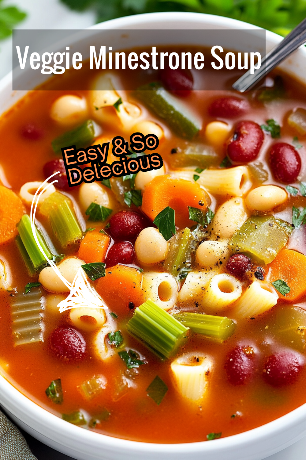 Packed with colorful vegetables, beans, and pasta, this veggie-filled minestrone soup recipe is both nourishing and delicious. A perfect choice for a wholesome meal that everyone will love.