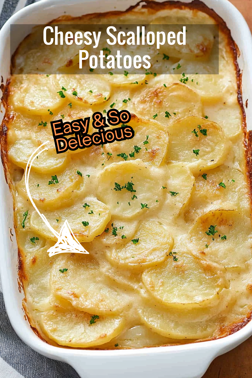 Looking for a side dish everyone will love? These cheesy scalloped potatoes with onions and garlic offer the perfect blend of creamy and crispy in every bite. Perfect for holidays or weeknights!