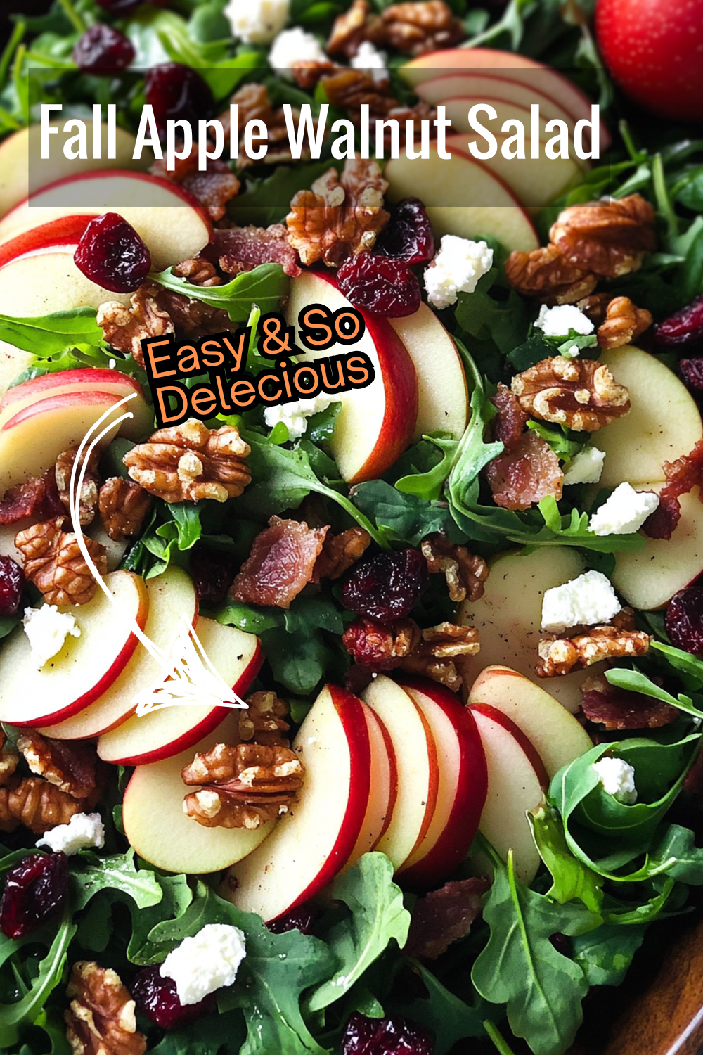 Capture the flavors of fall with apples, cranberries, walnuts, and a light apple cider dressing. Perfect for cool-weather meals!