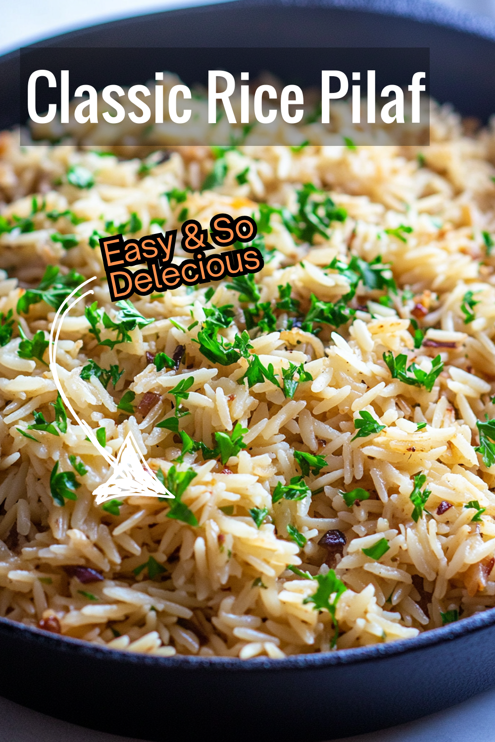 Make a classic rice pilaf with this easy recipe! Sautéed orzo adds crispy texture, while fresh parsley and onions give a pop of color and flavor. Lightly seasoned with warm spices, this rice pilaf is a must-try side dish for any occasion.