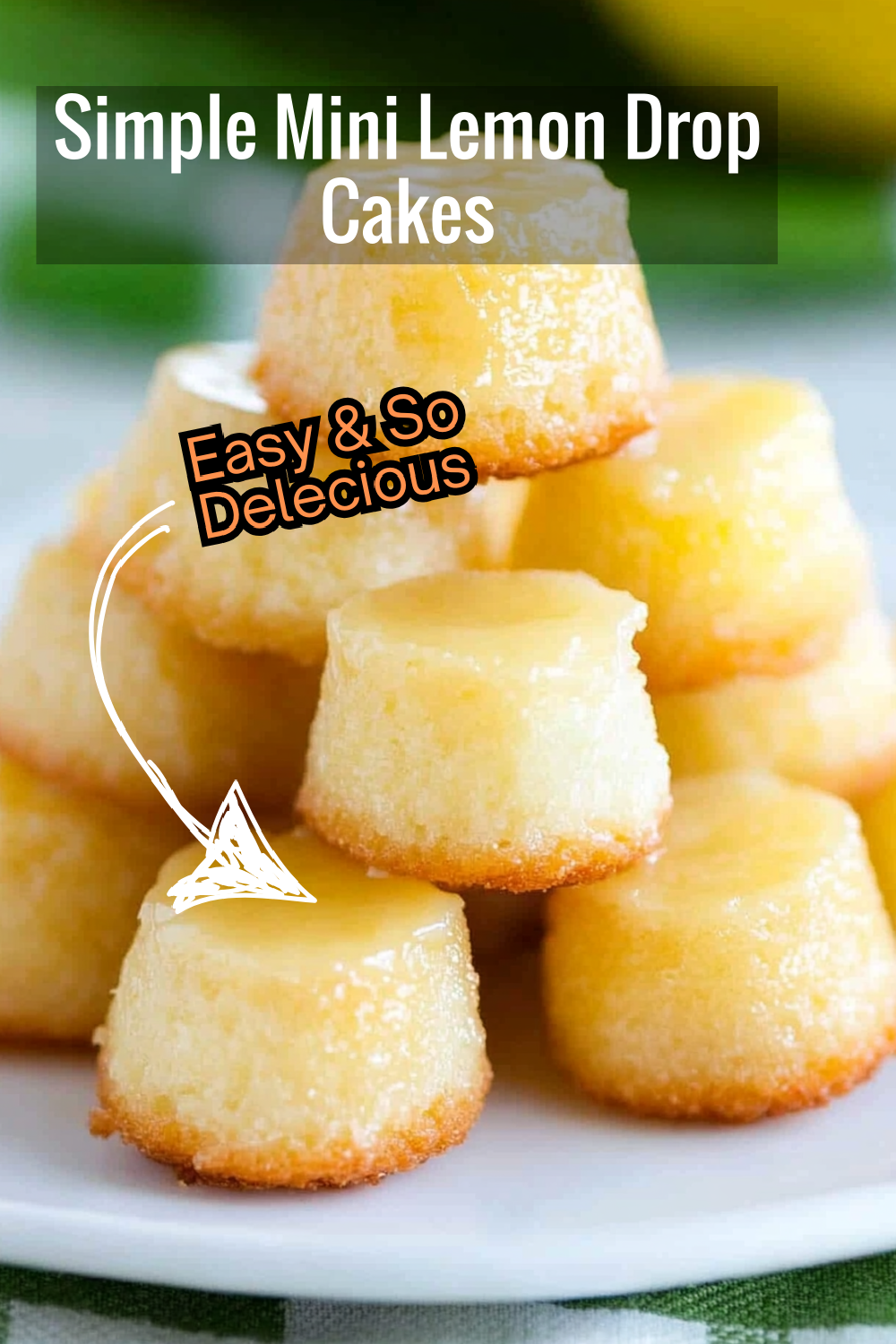 Savor the simplicity of these Mini Lemon Drop Cakes. Golden, tender, and topped with a smooth lemon glaze, these bite-sized treats are perfect for tea time or as a light dessert after dinner.