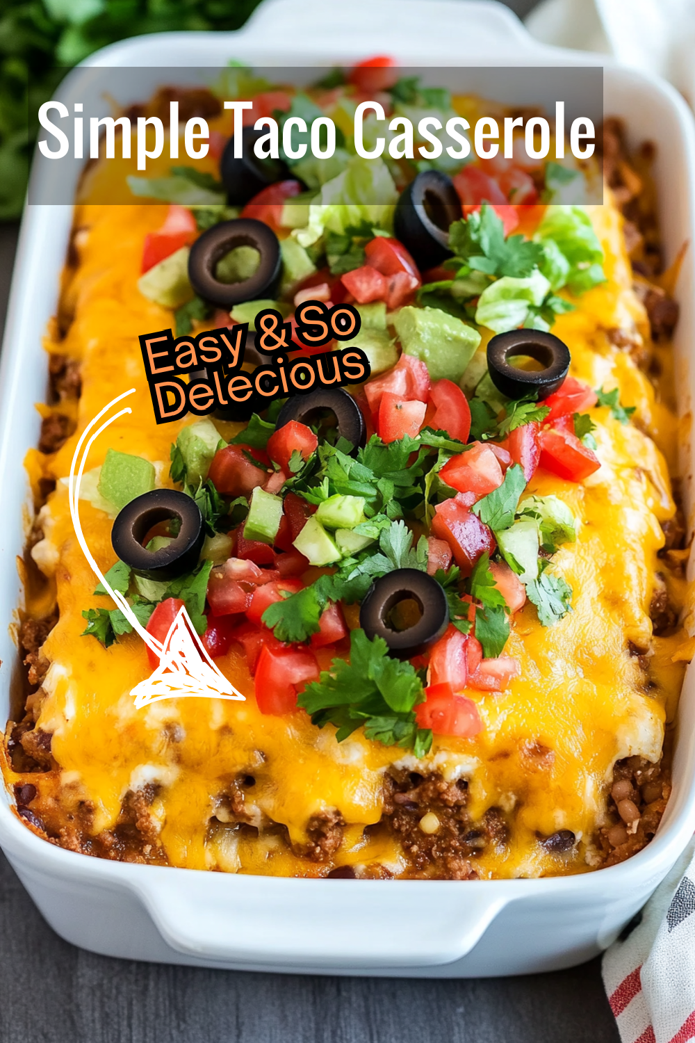 A simple taco casserole dinner that brings together all your favorite Mexican flavors in one easy dish. Juicy beef, tangy tomatoes, and a crunchy, cheesy crust make this a must-try recipe.