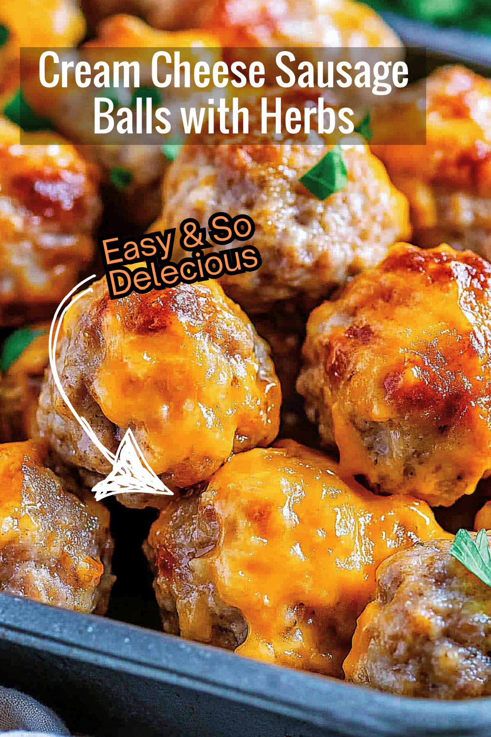 Add a hint of herbs to these cream cheese sausage balls for an extra flavor boost. Cheddar, sausage, and cream cheese combine perfectly in this dish.