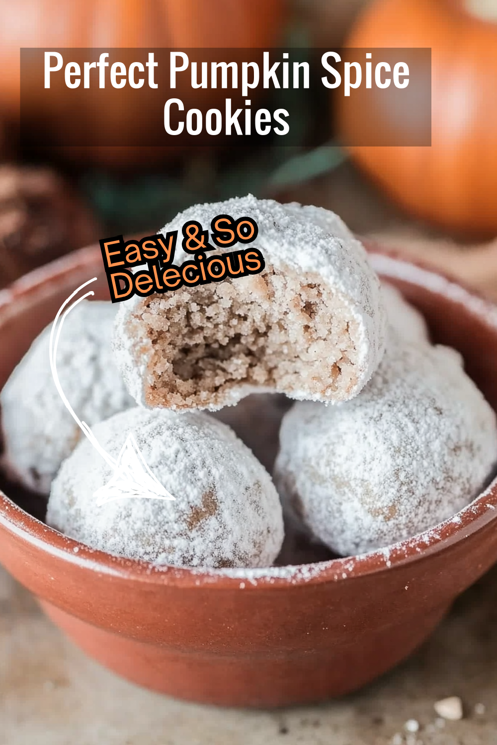 Whether it’s fall or winter, these pumpkin spice snowball cookies will hit the spot. Easy to make and perfect for gifting or enjoying yourself!