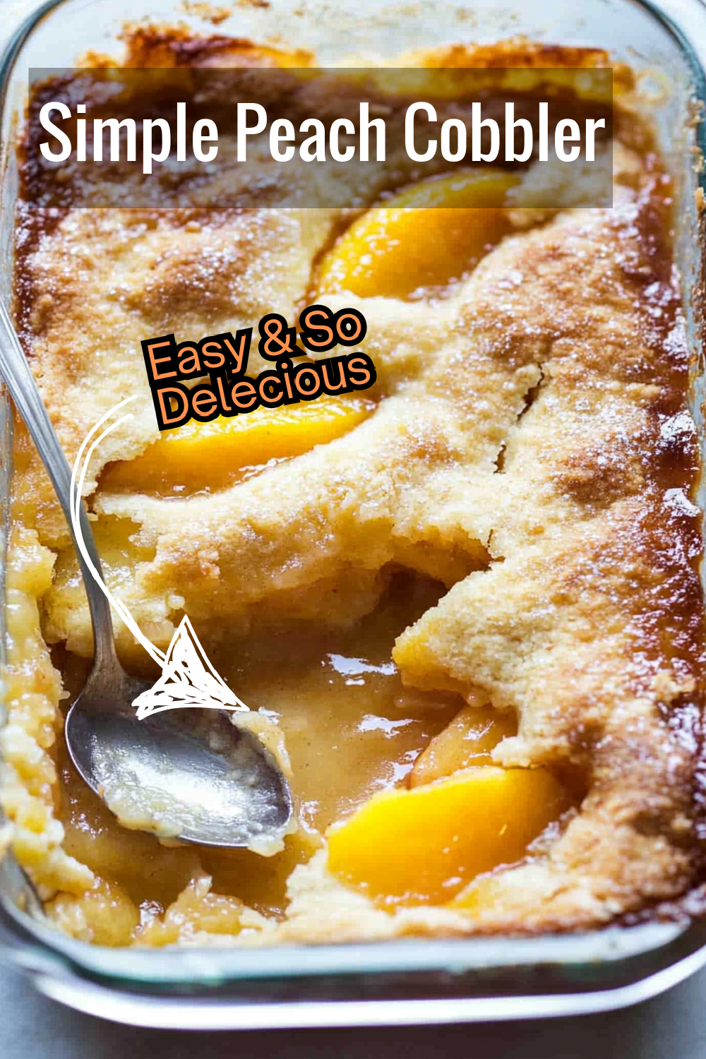 This simple peach cobbler recipe combines fresh peaches with a biscuit-like topping, finished with a dusting of cinnamon for extra flavor.