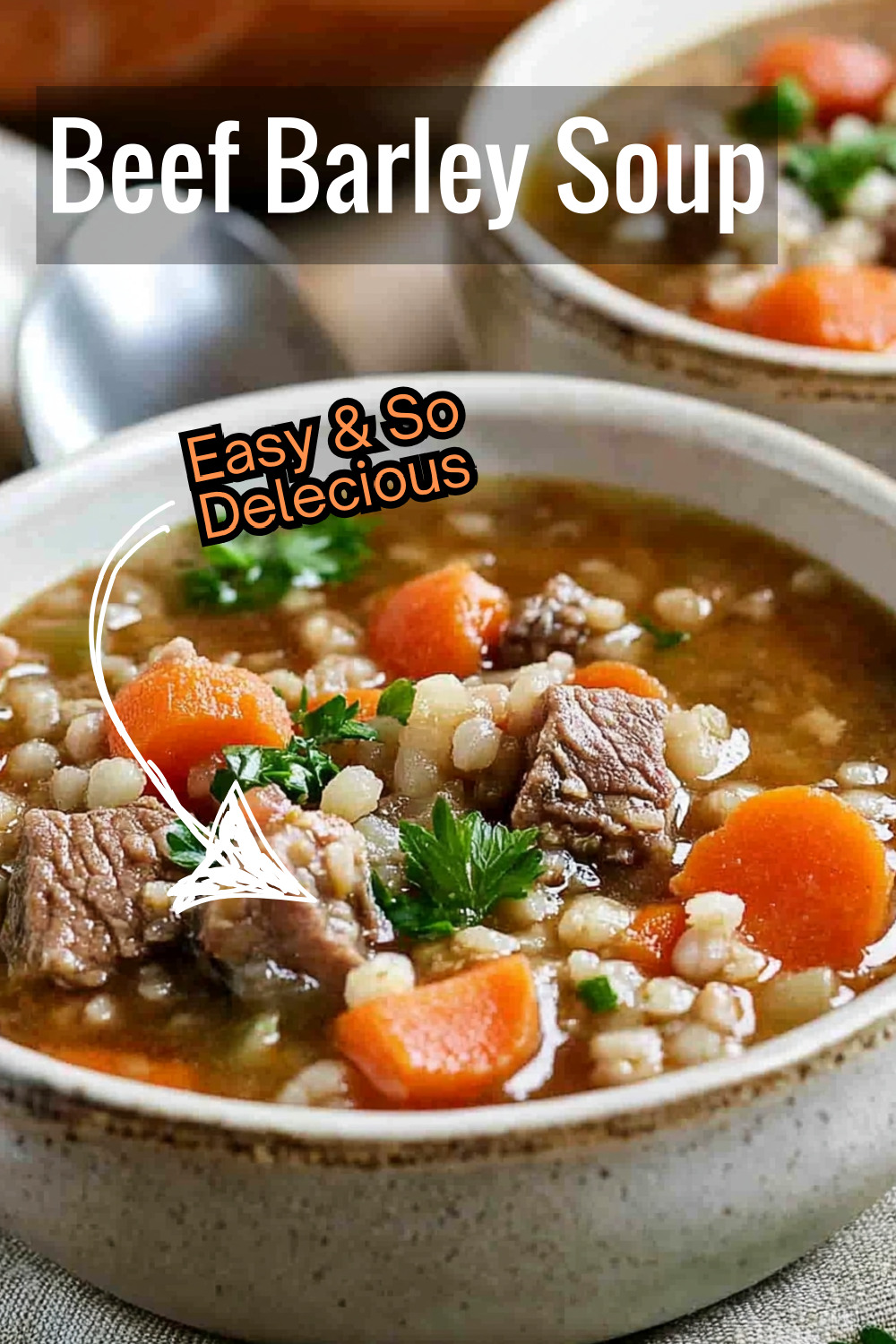 Whether it's a chilly evening or a rainy afternoon, this classic beef barley soup is always a hit.