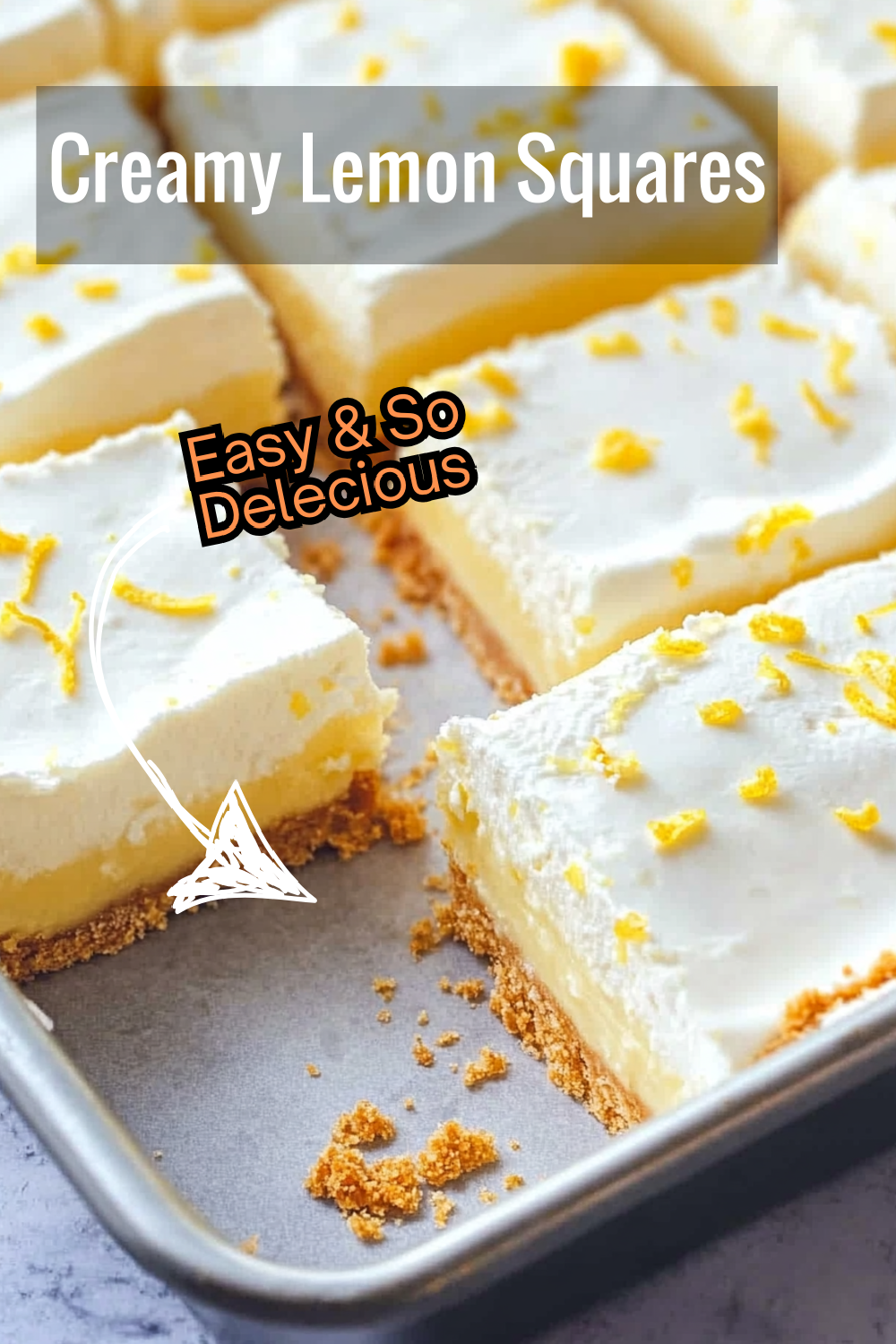 These creamy lemon squares are a citrusy delight! With a golden graham cracker base and silky lemon filling, they’re perfect for a light dessert.