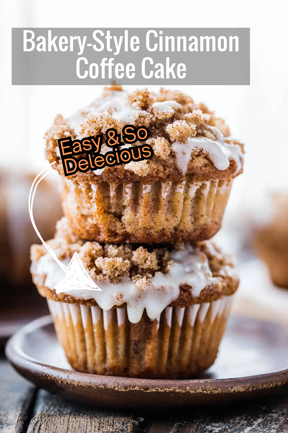 Get the bakery experience at home with these cinnamon coffee cake muffins! Packed with cinnamon flavor, a crumbly topping, and a delicate glaze, these muffins are as beautiful as they are delicious.