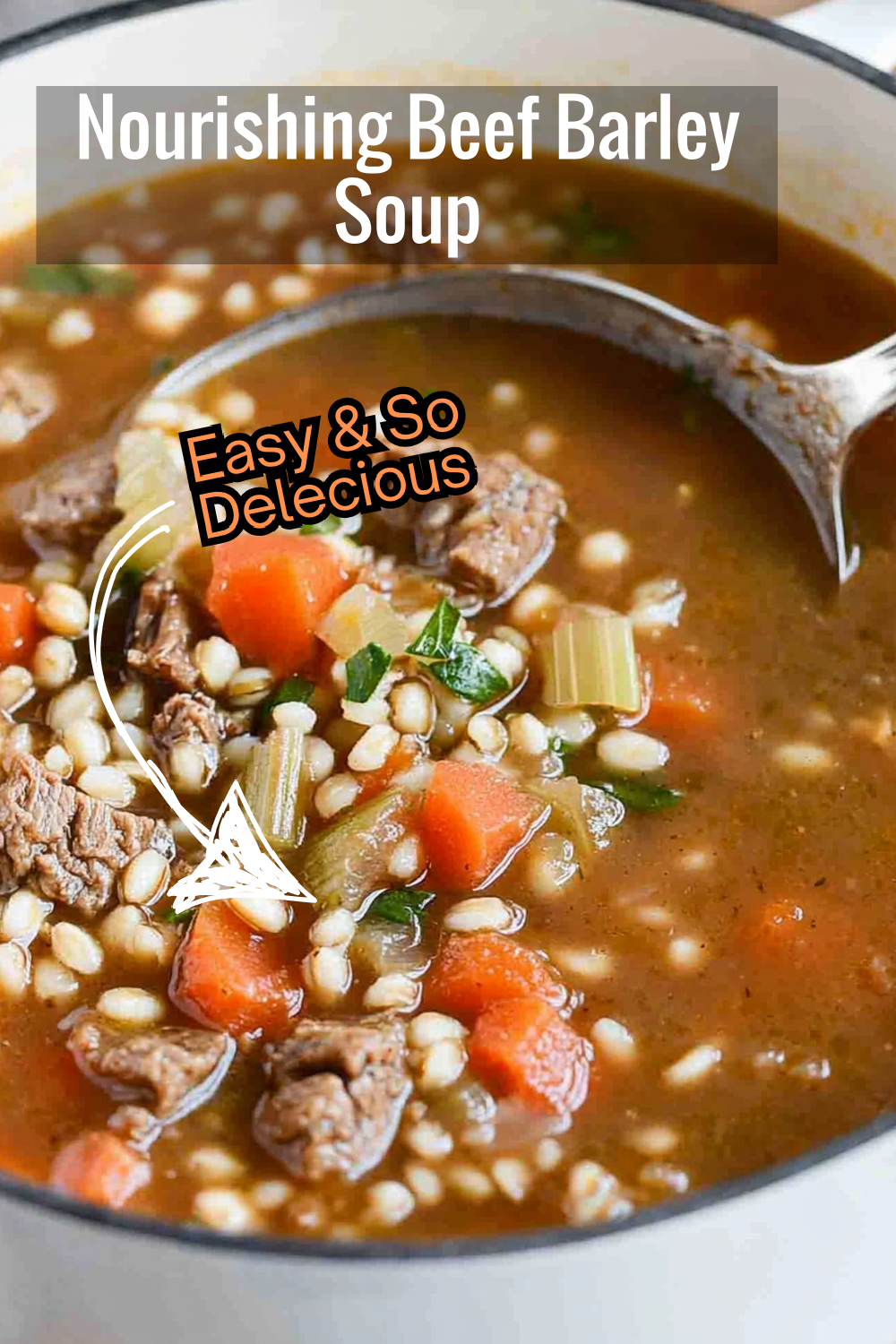 Fuel your body with a balanced, nutrient-rich soup featuring barley, beef, and colorful vegetables in a savory broth.