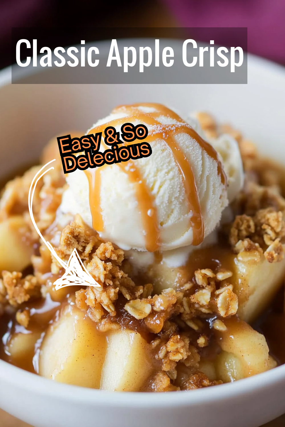 This classic apple crisp recipe is easy to make, with soft apples and a crisp, golden topping. It’s the perfect end to any meal.