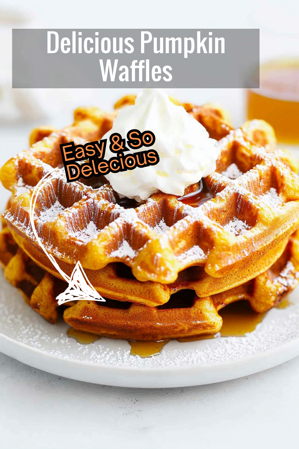 Make your fall mornings even cozier with this pumpkin spice waffles recipe. Crisp, golden, and topped with whipped cream, they’re sure to become a seasonal favorite!