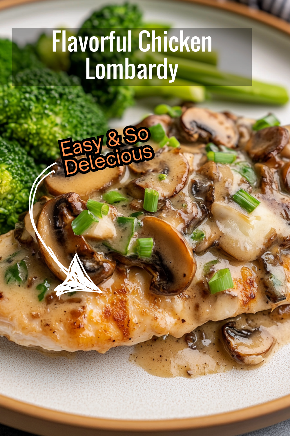 Enjoy a flavor-packed Chicken Lombardy recipe, with juicy chicken, melted cheese, sautéed mushrooms, and a hint of Marsala wine.