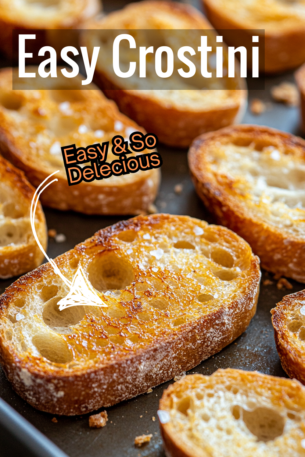 Discover how to make perfectly crispy crostini at home with just a few simple ingredients. Ideal for appetizers or snacks, these golden brown slices are irresistibly delicious!