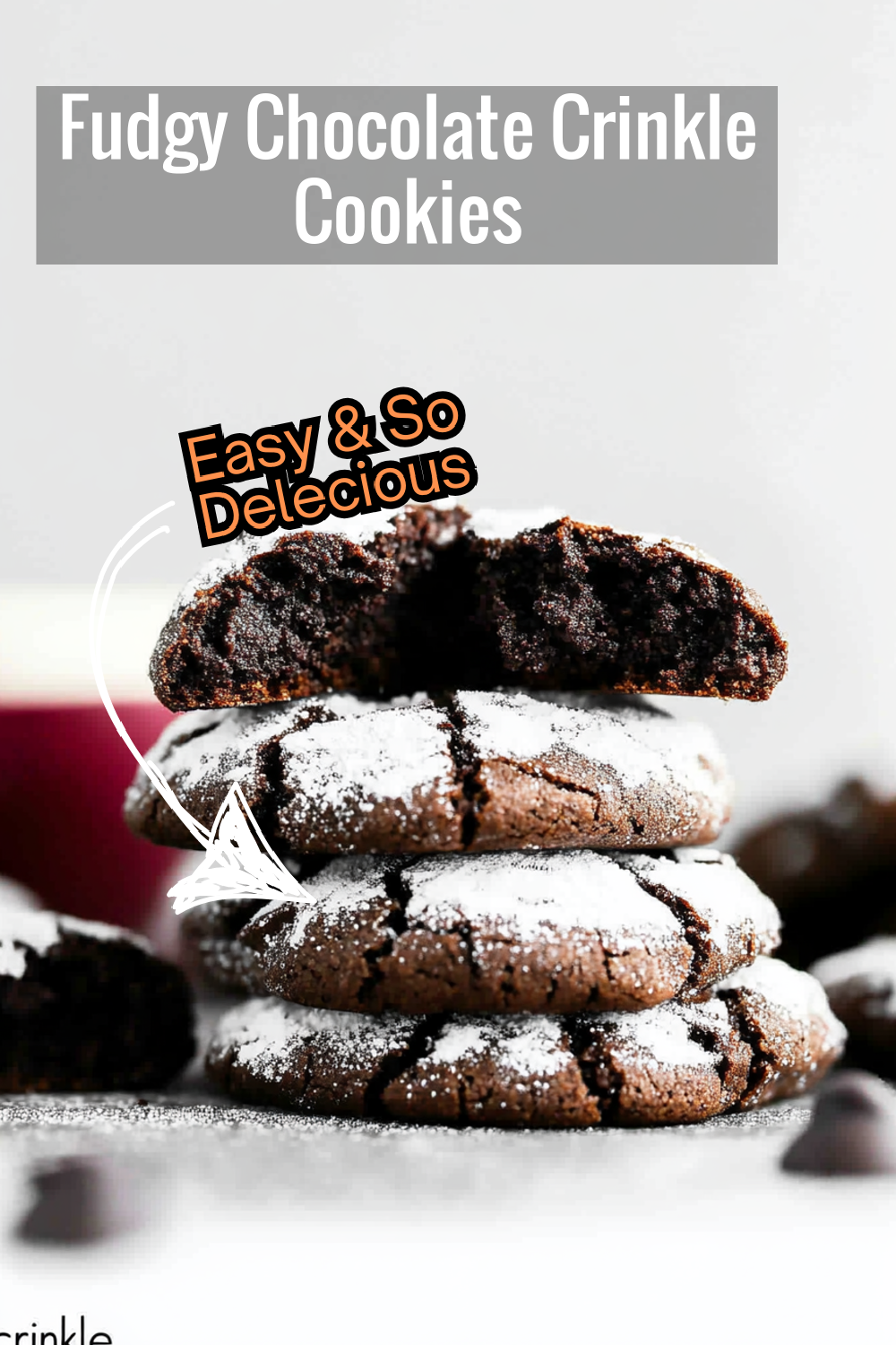 Love gooey chocolate treats? These crinkle cookies deliver a fudgy bite wrapped in a crispy powdered sugar coating!