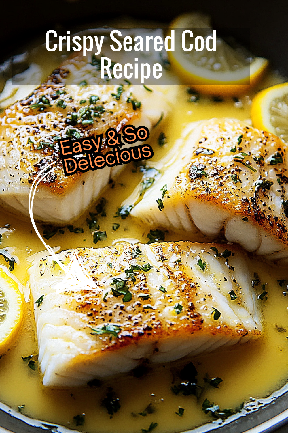 Impress your guests with this crispy seared cod served in a luxurious herb butter sauce. A perfect balance of fresh herbs, butter, and lemon for a light, zesty meal.