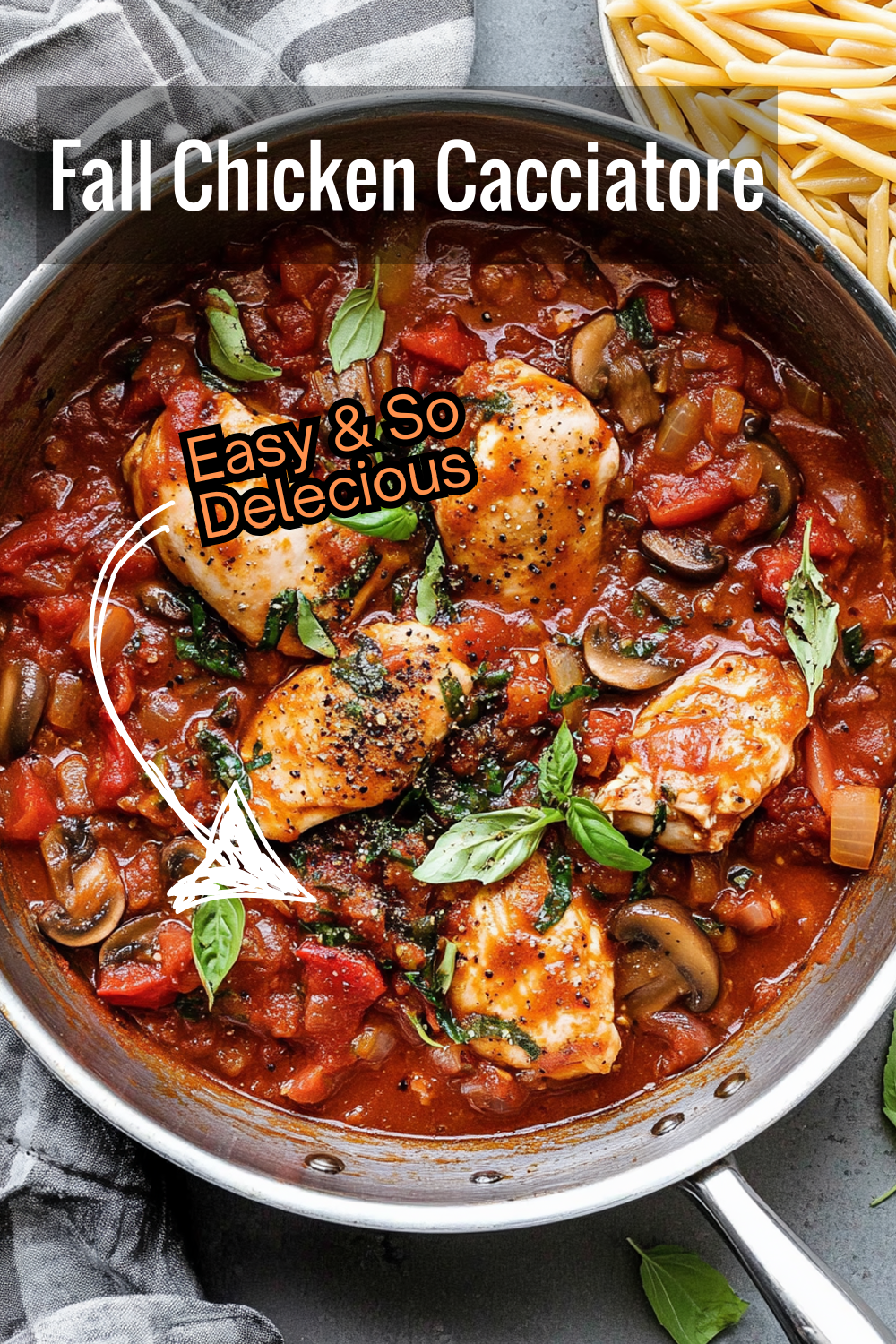 Warm up with this cozy Chicken Cacciatore, perfect for chilly autumn nights with family.