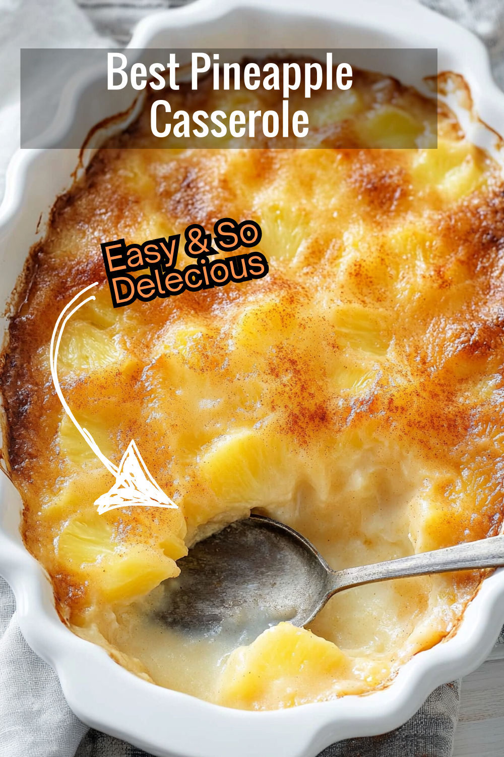 Make your holiday meal unforgettable with this Pineapple Casserole recipe! A delightful mix of sweet pineapple chunks and a crispy, buttery topping.