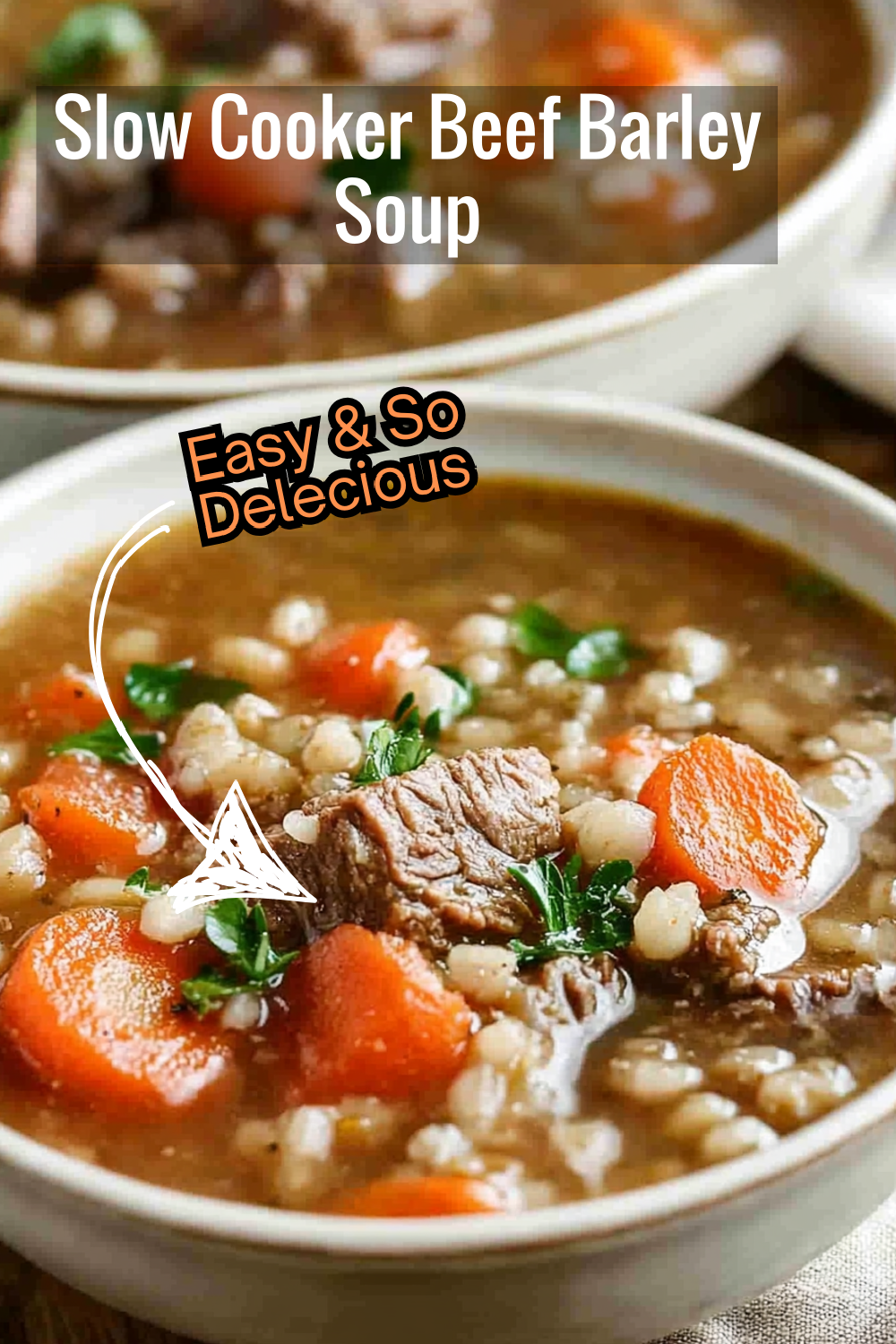 Let your slow cooker do the work—this comforting beef barley soup simmers to perfection while you go about your day.