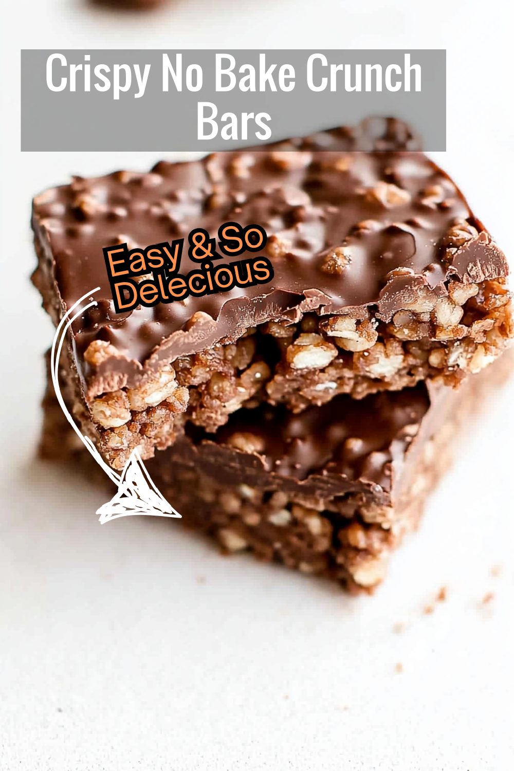 Satisfy your sweet tooth with these rich and crispy no-bake crunch bars. The perfect mix of smooth, melted chocolate and crispy puffed rice cereal makes for an irresistible snack or dessert!