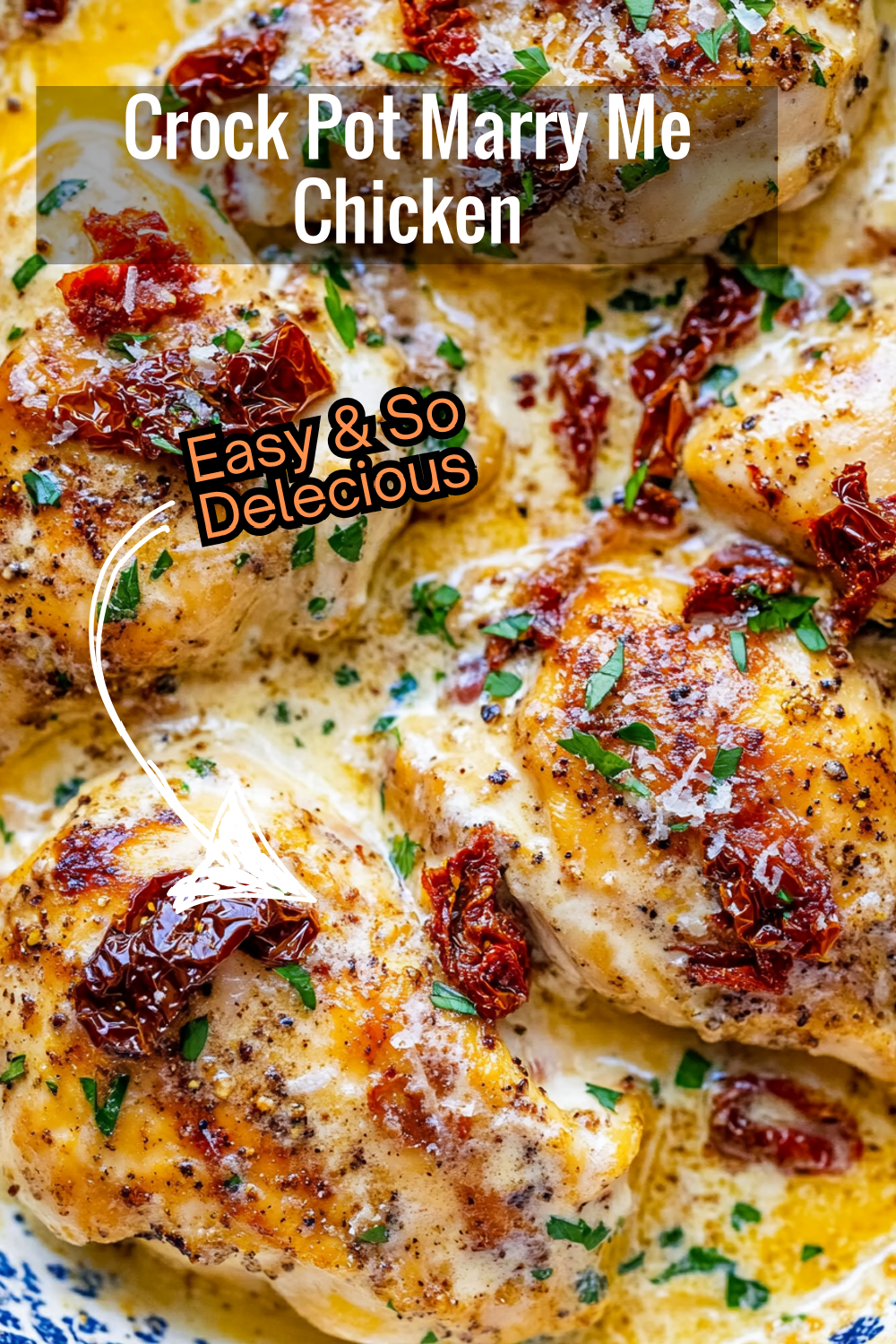 With just one pot, you can create this delicious Crock Pot Marry Me Chicken. A creamy, savory sauce coats tender chicken breasts for a mouthwatering meal your family will love.