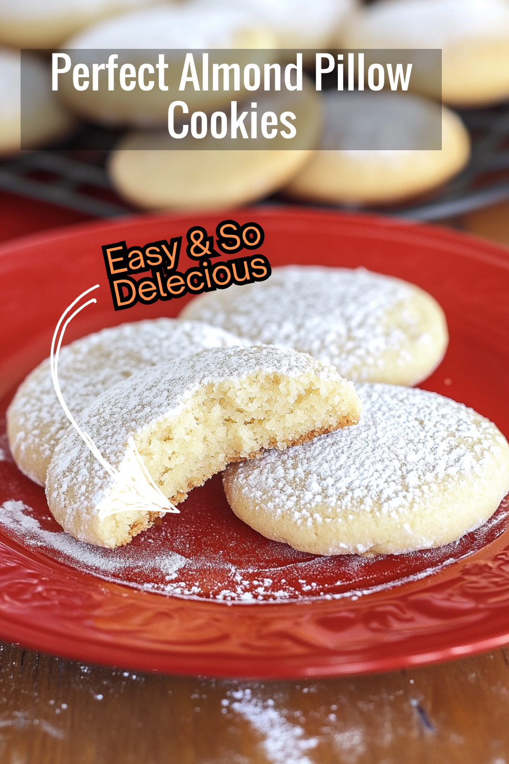 Discover the Perfect Soft Almond Pillow Cookies recipe – soft, moist, and bursting with almond flavor, covered in a snowy dusting of powdered sugar.