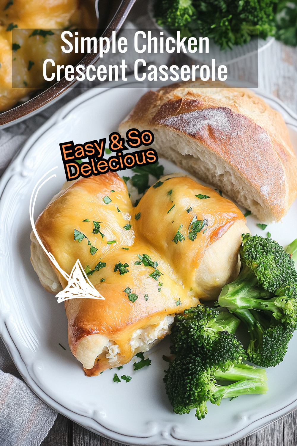 This simple Chicken Crescent Roll Casserole is comfort food at its best. Creamy sauce, flaky rolls, and a hint of fresh parsley make it irresistible.