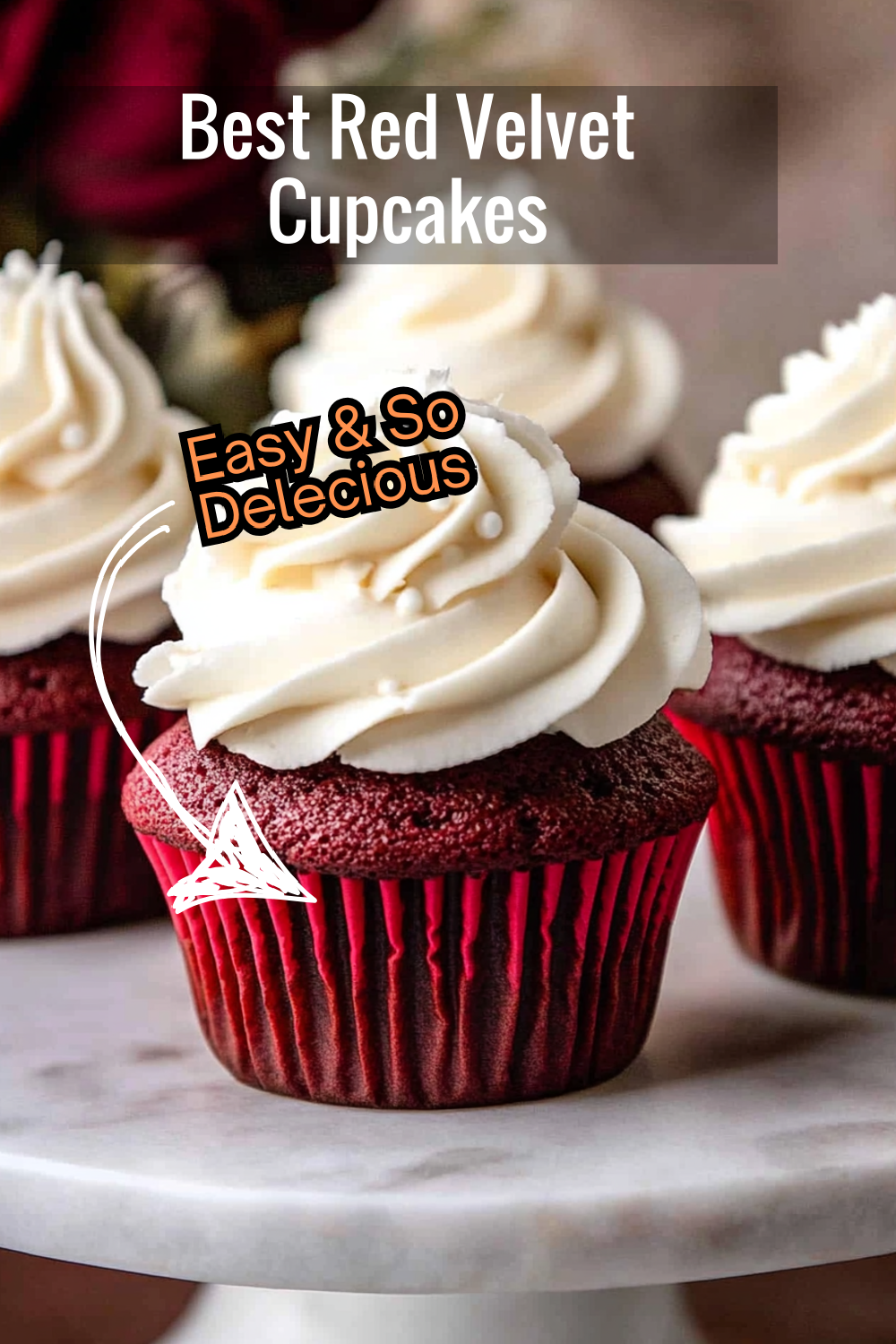 These soft and fluffy red velvet cupcakes are perfect for every occasion! Moist, deep-red crumb topped with velvety cream cheese frosting—prepare to fall in love with every bite.