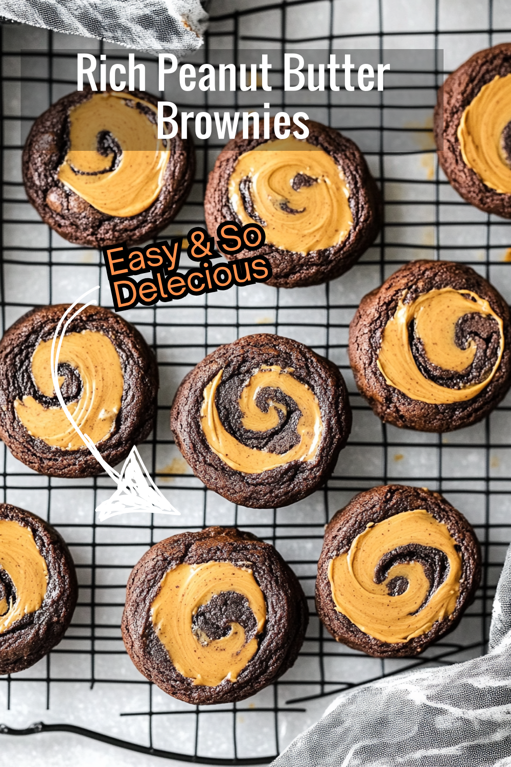 Sink your teeth into these rich, fudgy brownie cookies with a perfect peanut butter swirl. Each bite delivers the ultimate chocolate-peanut butter experience.