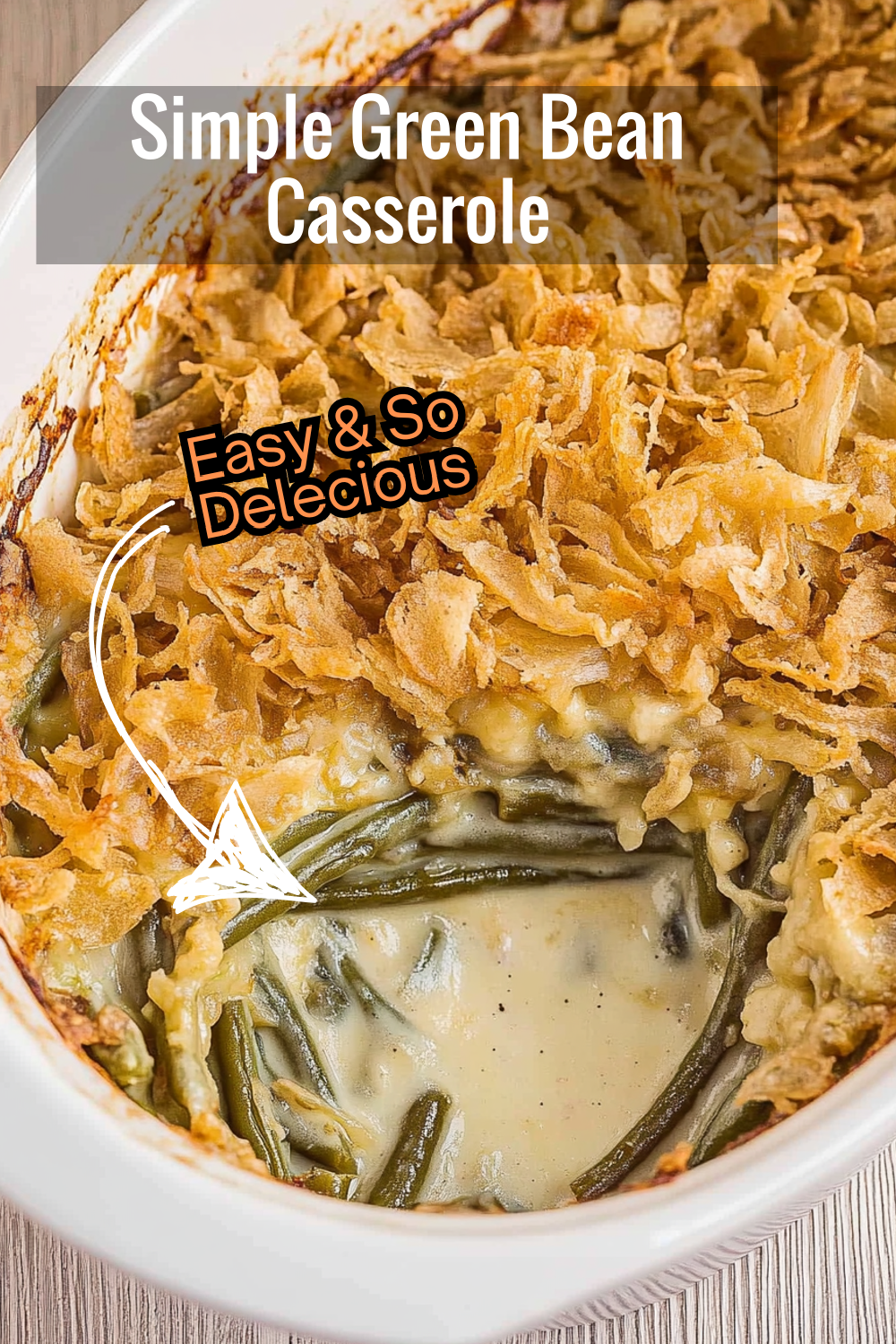 Made with cream of mushroom soup and topped with crispy onions, this green bean casserole is the perfect mix of creamy and crunchy textures.