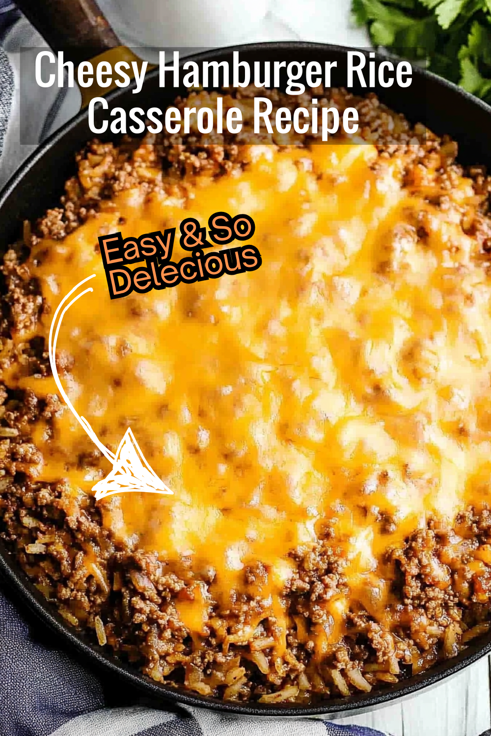 This cheesy hamburger rice casserole recipe delivers creamy goodness with each bite! Juicy ground beef, tender rice, and melted cheddar create a hearty and satisfying meal.